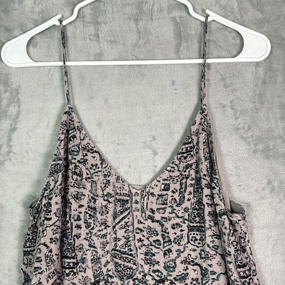 Wilfred Free Gray Green Tribal Lightweight Line Spaghetti Strap Dress Size Small - Picture 2 of 11